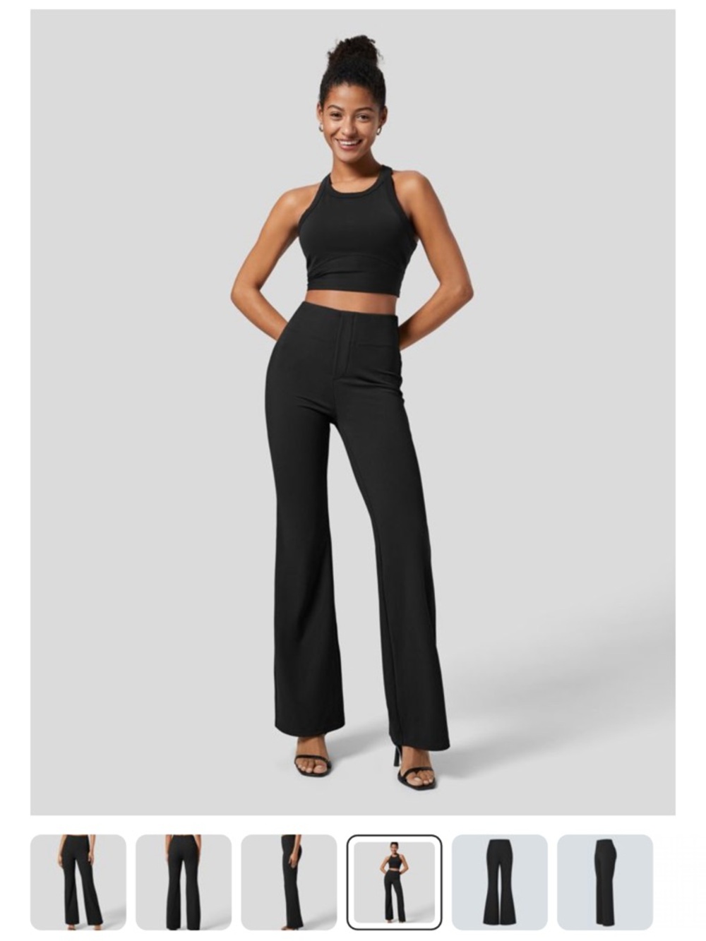 HALARA Black High-Rise Wide-Leg Pants